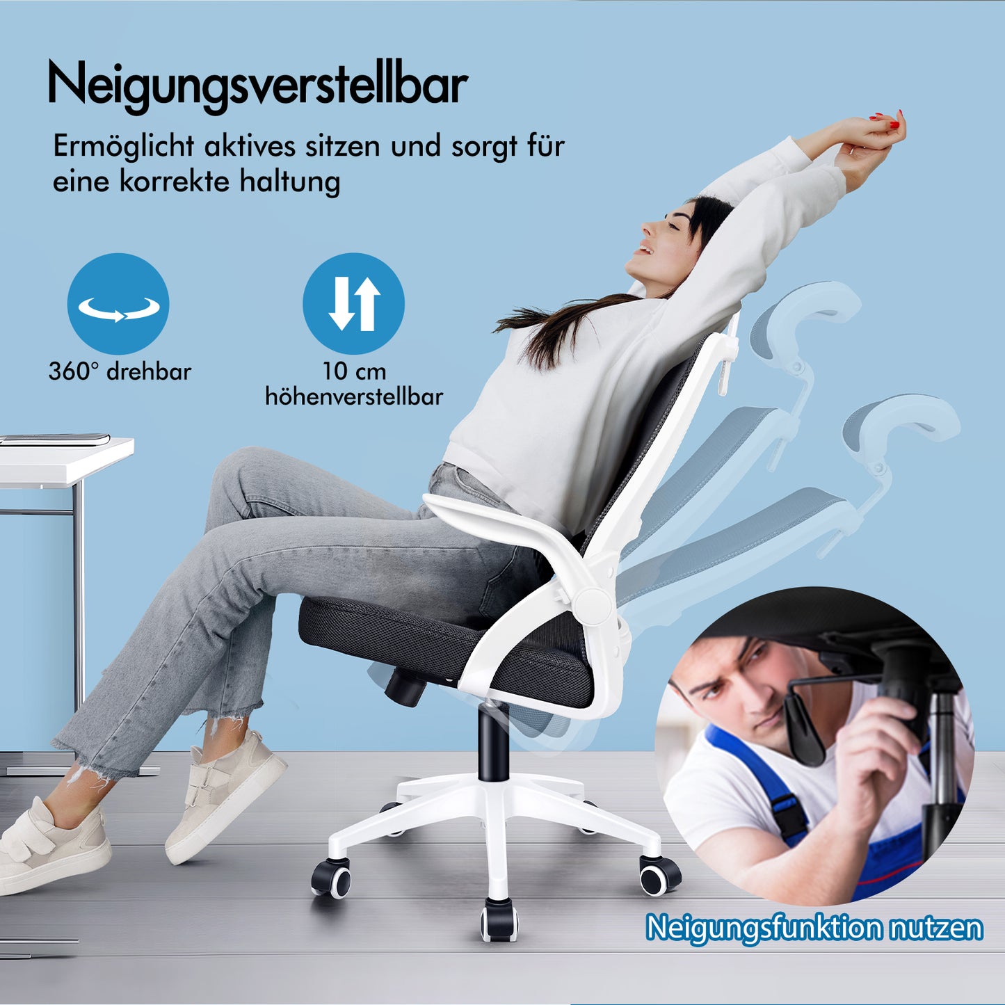ALFORDSON Mesh Office Chair Executive Fabric Seat Reclining for Gaming Racing Computer
