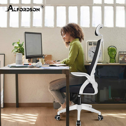 ALFORDSON Mesh-Bürostuhl Executive-Stoffsitz Neigbar für Gaming Renncomputer