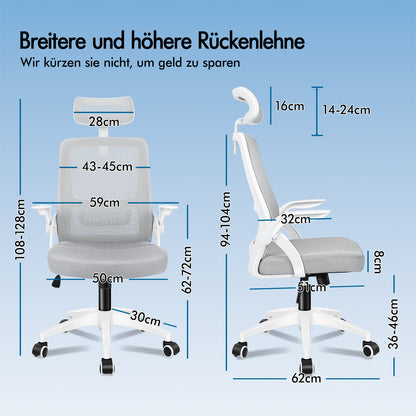 Silla de oficina ALFORDSON de malla con asiento ejecutivo de tela reclinable para juegos, carreras y ordenador