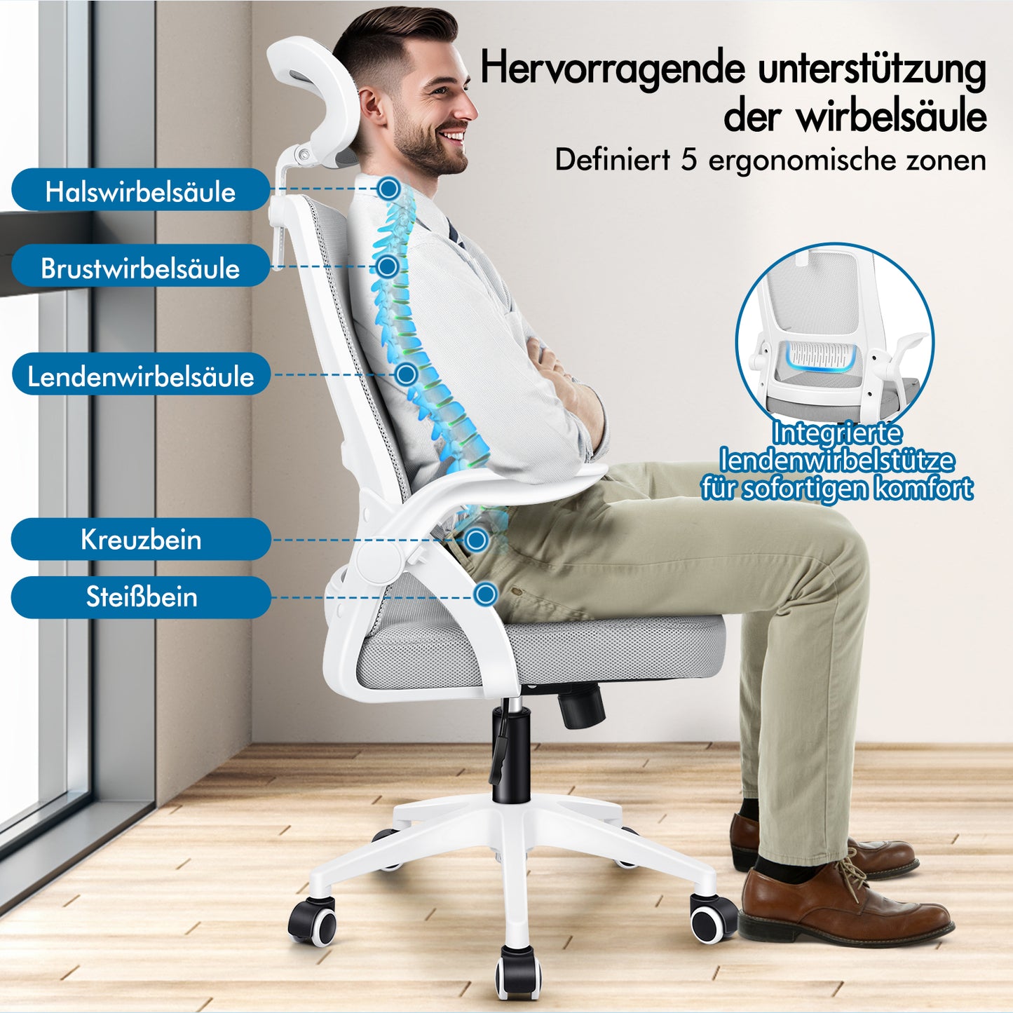 Silla de oficina ALFORDSON de malla con asiento ejecutivo de tela reclinable para juegos, carreras y ordenador