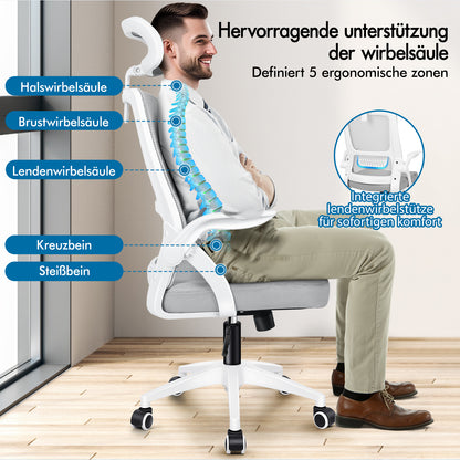 Silla de oficina ALFORDSON de malla con asiento ejecutivo de tela reclinable para juegos, carreras y ordenador