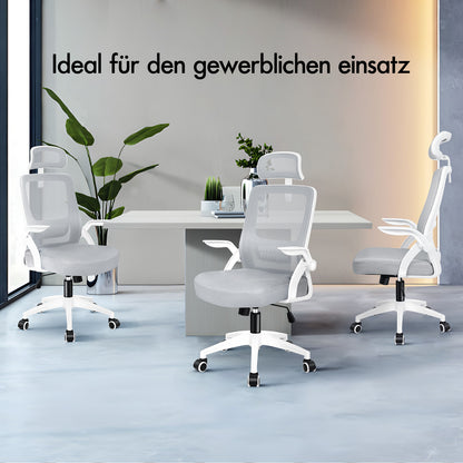 Silla de oficina ALFORDSON de malla con asiento ejecutivo de tela reclinable para juegos, carreras y ordenador