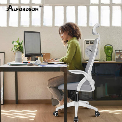 ALFORDSON Mesh-Bürostuhl Executive-Stoffsitz Neigbar für Gaming Renncomputer