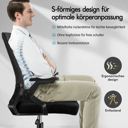 ALFORDSON Mesh Bürostuhl Executive Computer Liege Stoff Racing Sitz Arbeit, Conrad, Schwarz