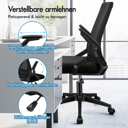 ALFORDSON Mesh Bürostuhl Executive Computer Liege Stoff Racing Sitz Arbeit, Conrad, Schwarz