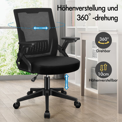 ALFORDSON Mesh Bürostuhl Executive Computer Liege Stoff Racing Sitz Arbeit, Conrad, Schwarz