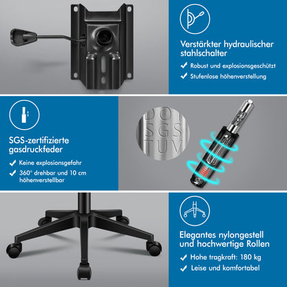 ALFORDSON Mesh Bürostuhl Executive Computer Liege Stoff Racing Sitz Arbeit, Conrad, Schwarz