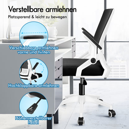 ALFORDSON Mesh Bürostuhl Executive Computer Liege Stoff Racing Sitz Arbeit, Conrad, Schwarz & Weiß