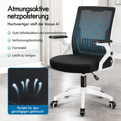 ALFORDSON Mesh Bürostuhl Executive Computer Liege Stoff Racing Sitz Arbeit, Conrad, Schwarz & Weiß