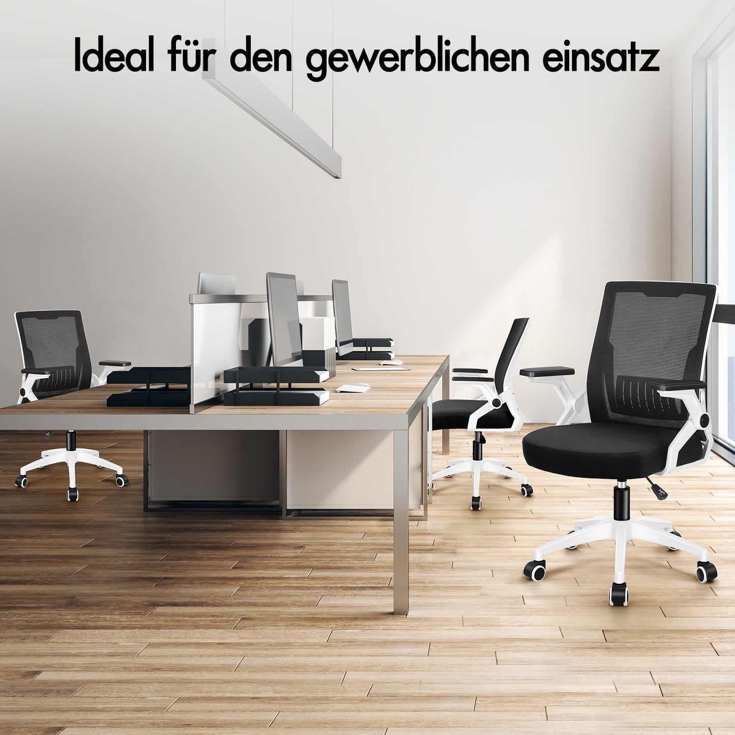ALFORDSON Mesh Bürostuhl Executive Computer Liege Stoff Racing Sitz Arbeit, Conrad, Schwarz & Weiß