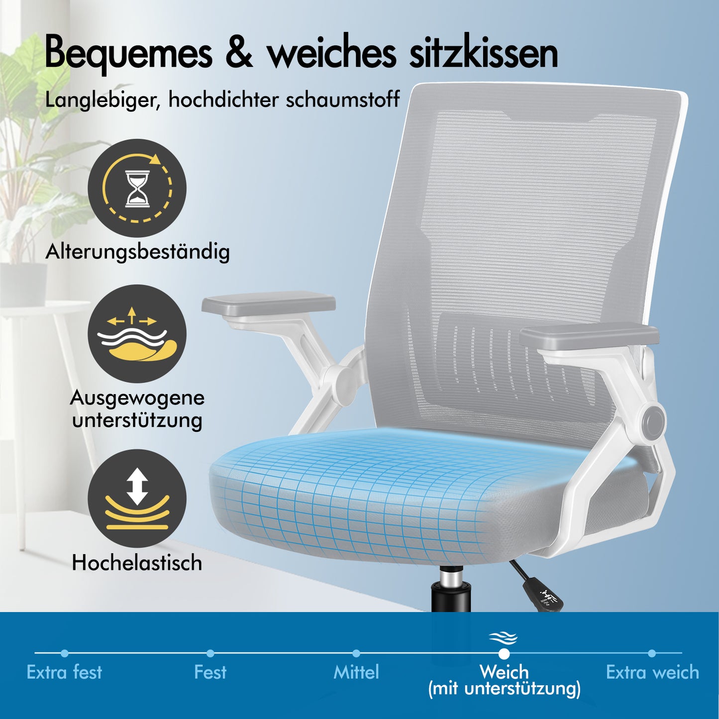 ALFORDSON Mesh Bürostuhl Executive Computer Liege Stoff Racing Sitz Arbeit, Conrad, Weiß & Grau