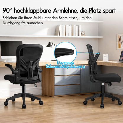 ALFORDSON Mesh Bürostuhl Executive Computer Liege Stoff Racing Sitz Arbeit, Keldon, Schwarz