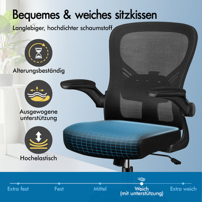 ALFORDSON Mesh Bürostuhl Executive Computer Liege Stoff Racing Sitz Arbeit, Keldon, Schwarz