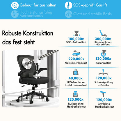 ALFORDSON Mesh Bürostuhl Executive Computer Liege Stoff Racing Sitz Arbeit, Keldon, Schwarz