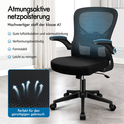 ALFORDSON Mesh Bürostuhl Executive Computer Liege Stoff Racing Sitz Arbeit, Keldon, Schwarz