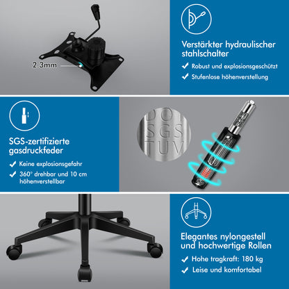 ALFORDSON Mesh Bürostuhl Executive Computer Liege Stoff Racing Sitz Arbeit, Keldon, Schwarz