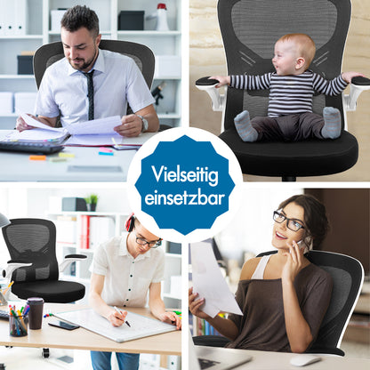 ALFORDSON Mesh Bürostuhl Executive Computer Liege Stoff Racing Sitz Arbeit, Keldon, Schwarz & Weiß