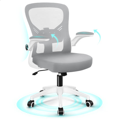 ALFORDSON Mesh Bürostuhl Executive Computer Liege Stoff Racing Sitz Arbeit, Keldon, Weiß & Grau