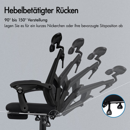 ALFORDSON Mesh Bürostuhl Gaming Executive Sitz Verstellbare Fußstütze Liege