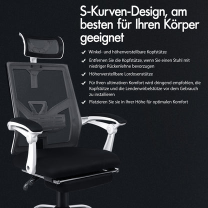 ALFORDSON Mesh Bürostuhl Gaming Executive Sitz Verstellbare Fußstütze Liege
