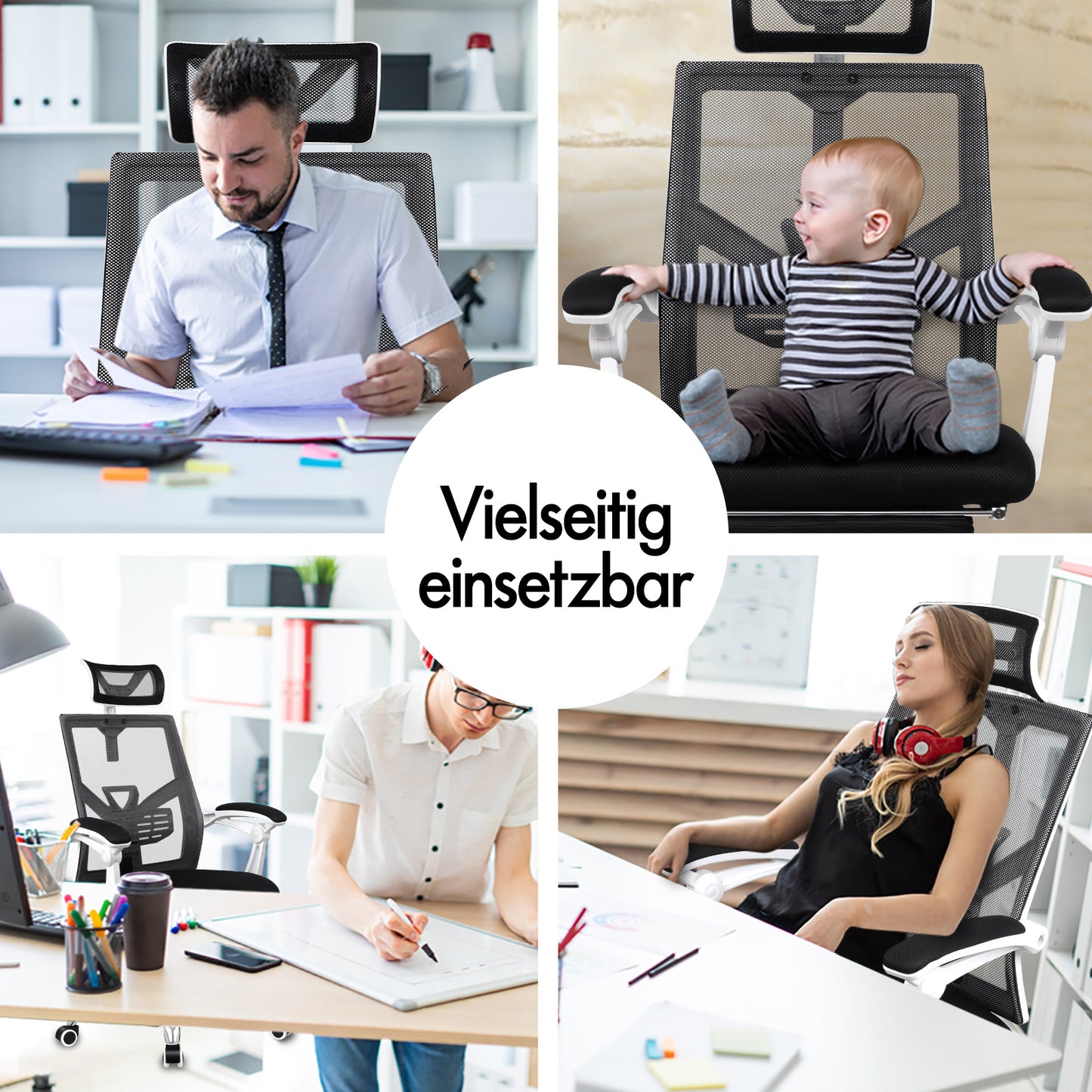 ALFORDSON Mesh Bürostuhl Gaming Executive Sitz Verstellbare Fußstütze Liege