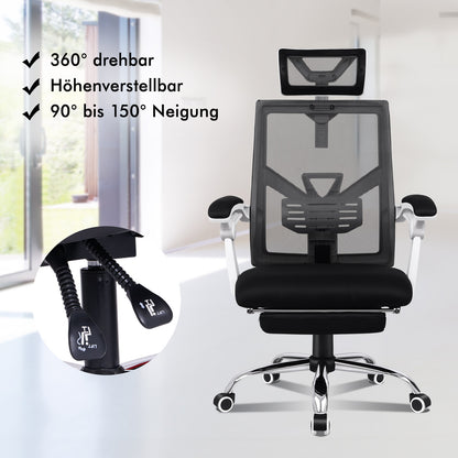 ALFORDSON Mesh Bürostuhl Gaming Executive Sitz Verstellbare Fußstütze Liege
