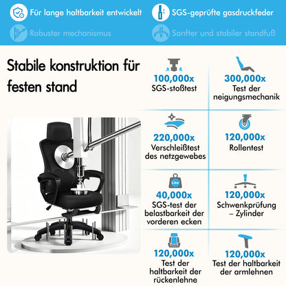 ALFORDSON Mesh Bürostuhl Executive Computer Liege Stoff Racing Sitz Arbeit, Nova, Schwarz