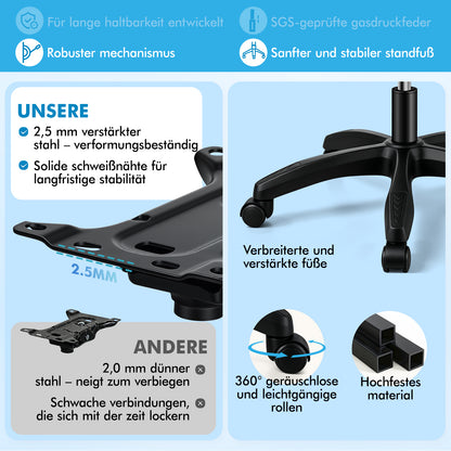ALFORDSON Mesh Bürostuhl Executive Computer Liege Stoff Racing Sitz Arbeit, Nova, Schwarz