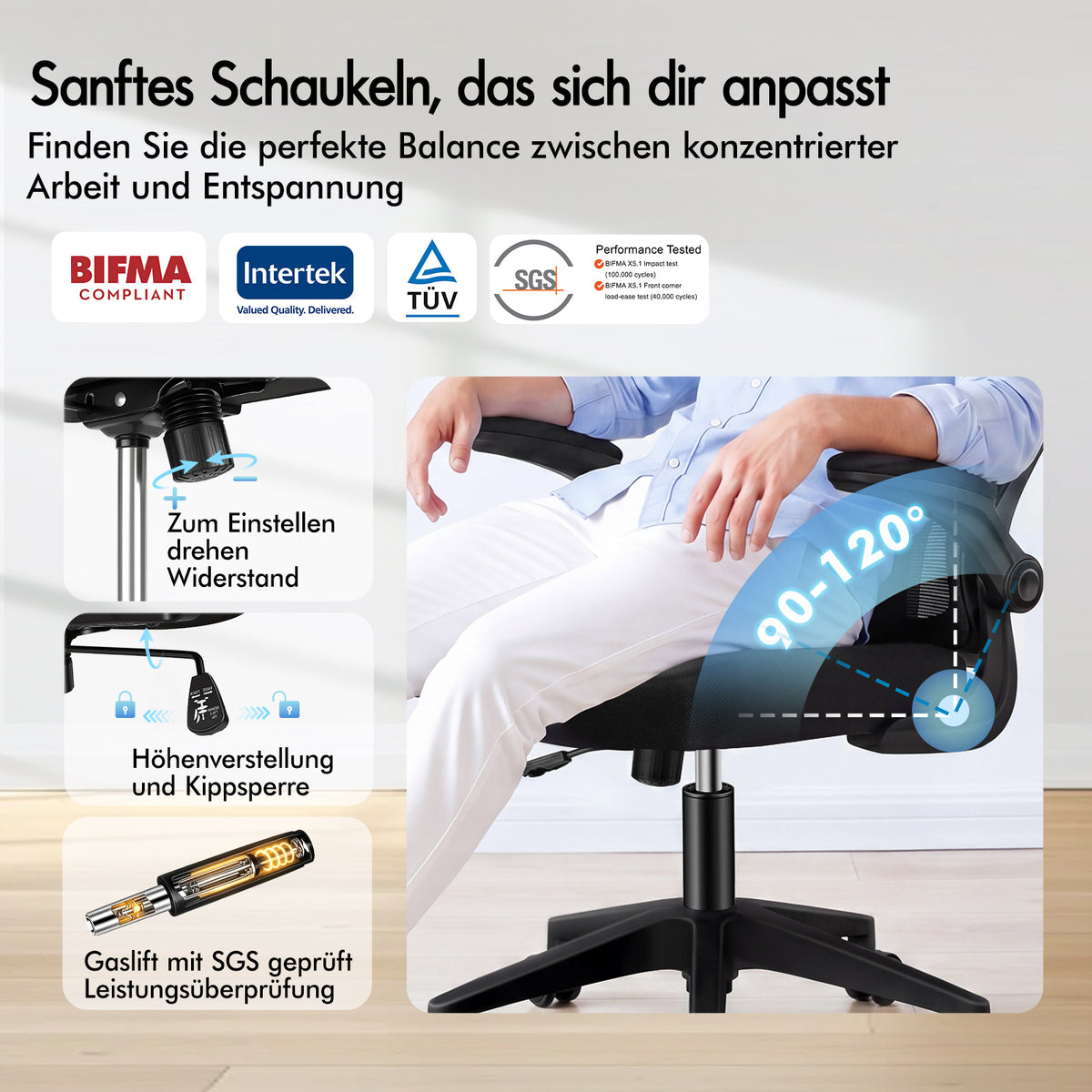 ALFORDSON Netzgewebe Bürostuhl Gaming Führungskräfte Computer Sitz Arbeit, Nyles, Schwarz