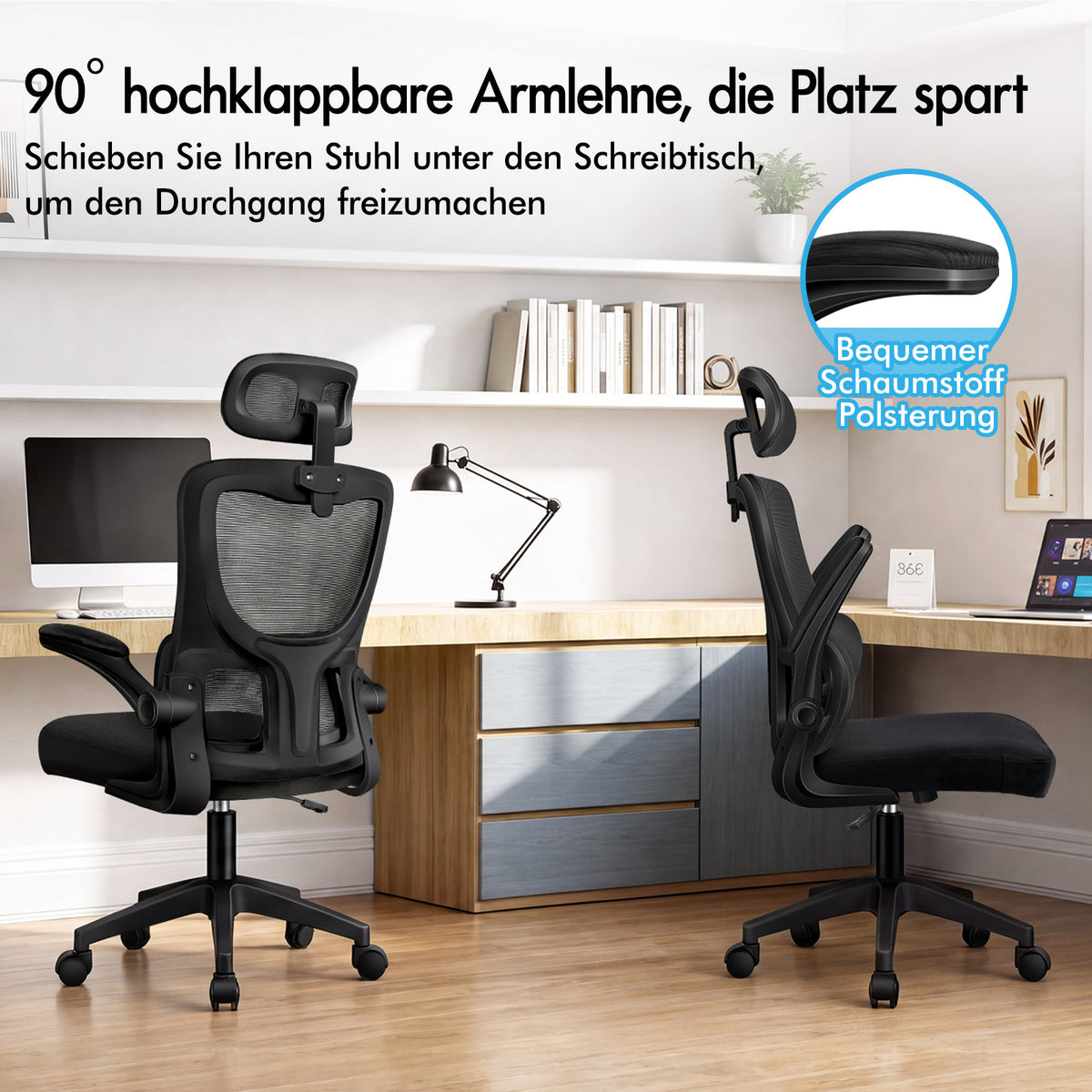 ALFORDSON Netzgewebe Bürostuhl Gaming Führungskräfte Computer Sitz Arbeit, Nyles, Schwarz