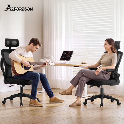 ALFORDSON Netzgewebe Bürostuhl Gaming Führungskräfte Computer Sitz Arbeit, Nyles, Schwarz