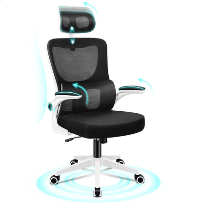 ALFORDSON Netzgewebe Bürostuhl Gaming Führungskräfte Computer Sitz Arbeit, Nyles, Schwarz & Weiß