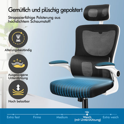 ALFORDSON Netzgewebe Bürostuhl Gaming Führungskräfte Computer Sitz Arbeit, Nyles, Schwarz & Weiß