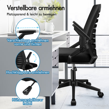 ALFORDSON Mesh Bürostuhl Executive Computer Liege Stoff Racing Sitz Arbeit, Wale, Schwarz
