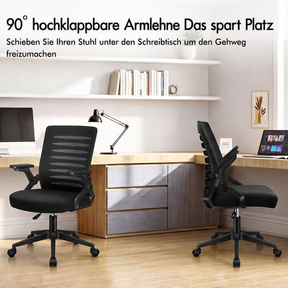 ALFORDSON Mesh Bürostuhl Executive Computer Liege Stoff Racing Sitz Arbeit, Wale, Schwarz