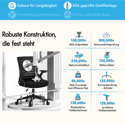 ALFORDSON Mesh Bürostuhl Executive Computer Liege Stoff Racing Sitz Arbeit, Wale, Schwarz