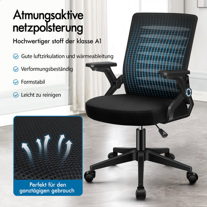 ALFORDSON Mesh Bürostuhl Executive Computer Liege Stoff Racing Sitz Arbeit, Wale, Schwarz