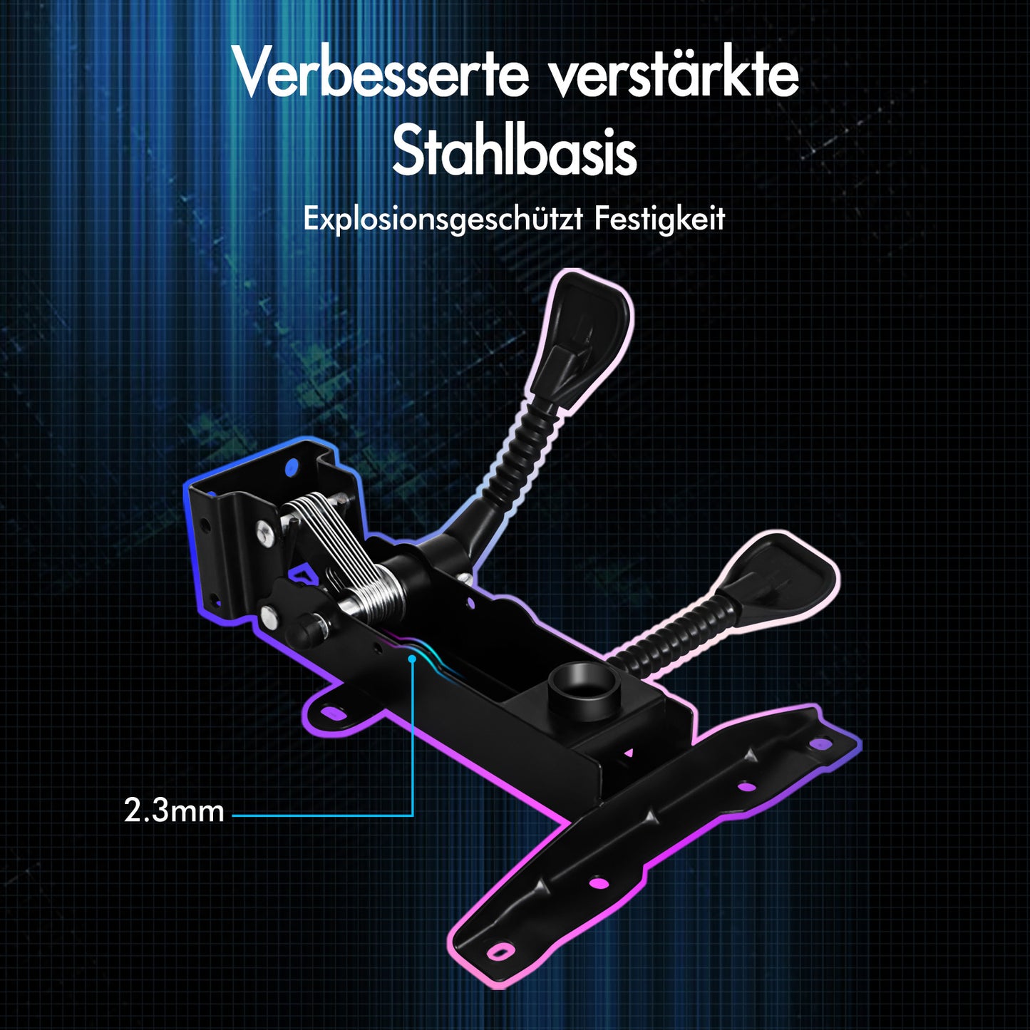 ALFORDSON Gaming Stuhl mit 8-Punkt Massage 12 Farben RGB LED-Licht Schwarz