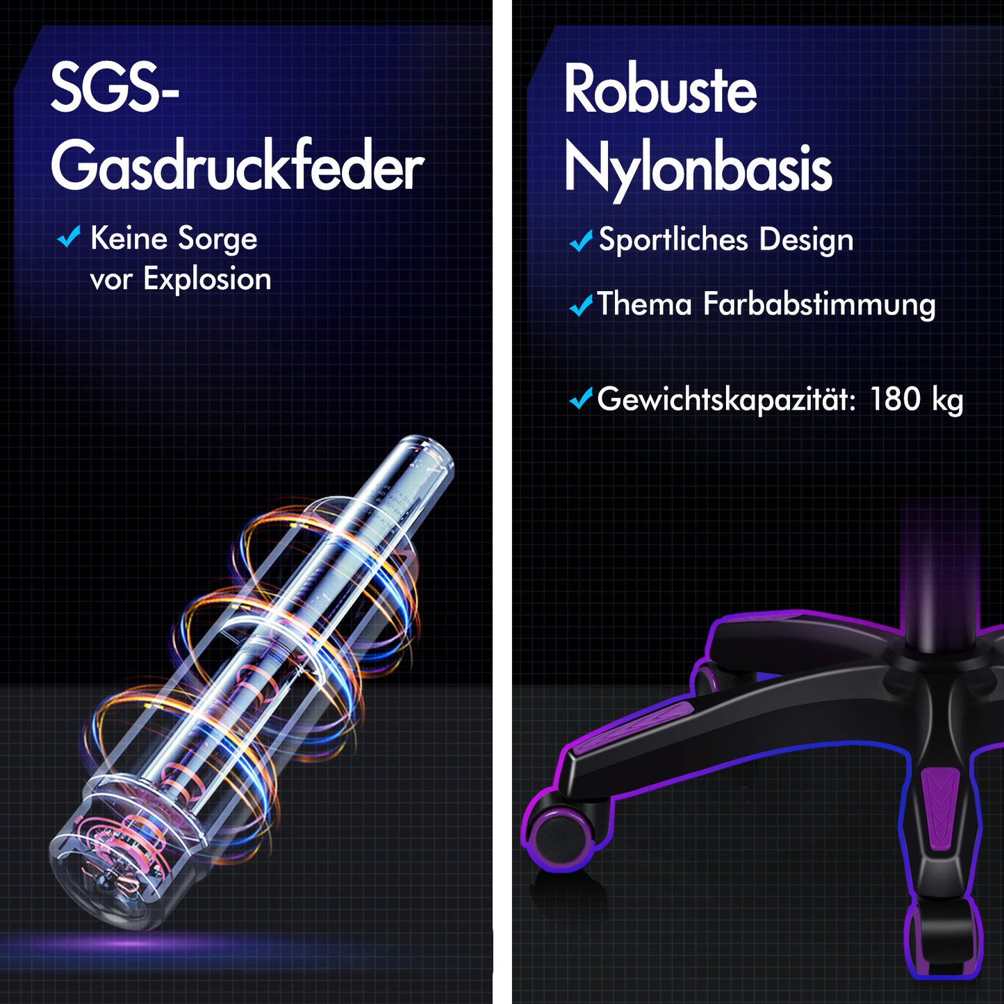 ALFORDSON Gaming Stuhl mit 8-Punkt Massage 12 Farben RGB LED-Licht Schwarz