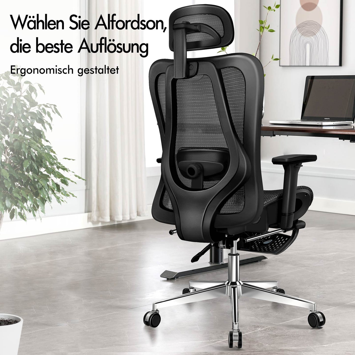 ALFORDSON Ergonomischer Bürostuhl mit Netzstoff die Arbeit am Computer Gaming