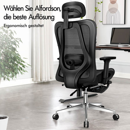 ALFORDSON Ergonomischer Bürostuhl mit Netzstoff die Arbeit am Computer Gaming