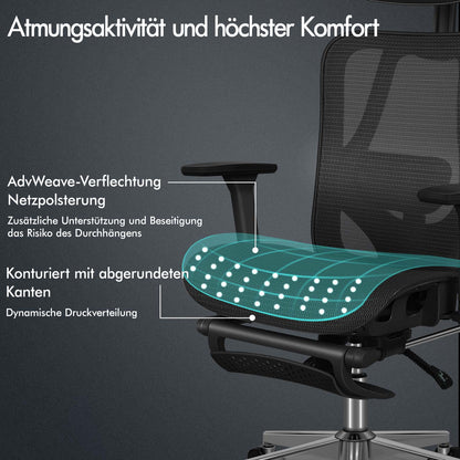 ALFORDSON Bürostuhl Ergonomischer Netzsitz Führungskraft Arbeit Computer Gaming