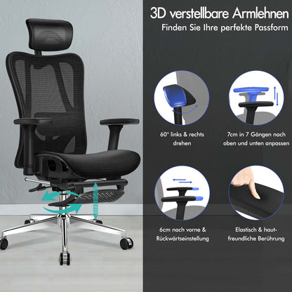 ALFORDSON Bürostuhl Ergonomischer Netzsitz Führungskraft Arbeit Computer Gaming