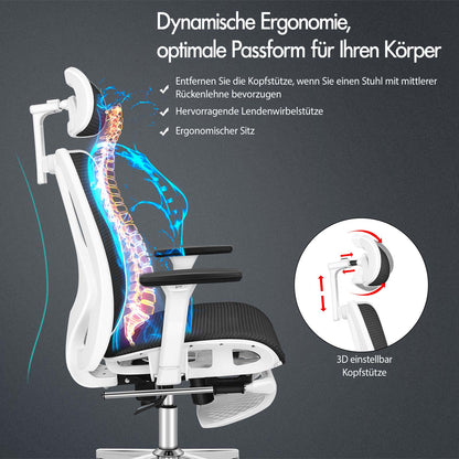 ALFORDSON Bürostuhl Ergonomischer Netzsitz Führungskraft Arbeit Computer Gaming