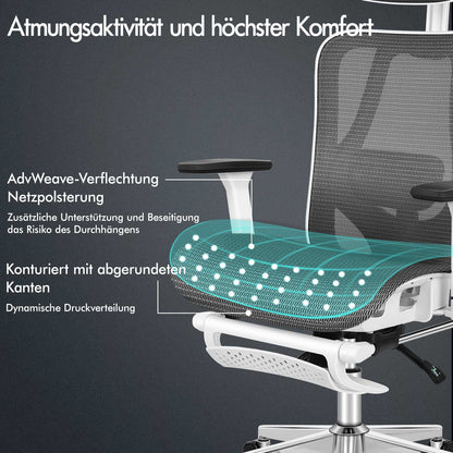 ALFORDSON Ergonomischer Bürostuhl mit Netzstoff die Arbeit am Computer Gaming