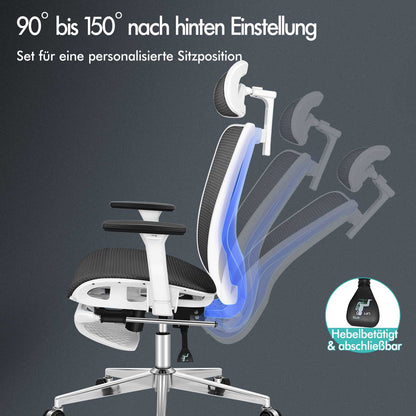 ALFORDSON Bürostuhl Ergonomischer Netzsitz Führungskraft Arbeit Computer Gaming