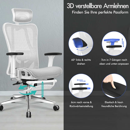 ALFORDSON Bürostuhl Ergonomischer Netzsitz Führungskraft Arbeit Computer Gaming