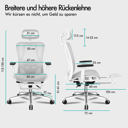 ALFORDSON Bürostuhl Ergonomischer Netzsitz Führungskraft Arbeit Computer Gaming