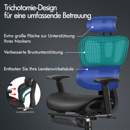 ALFORDSON Ergonomischer Bürostuhl mit Netzstoff die Arbeit am Computer Gaming