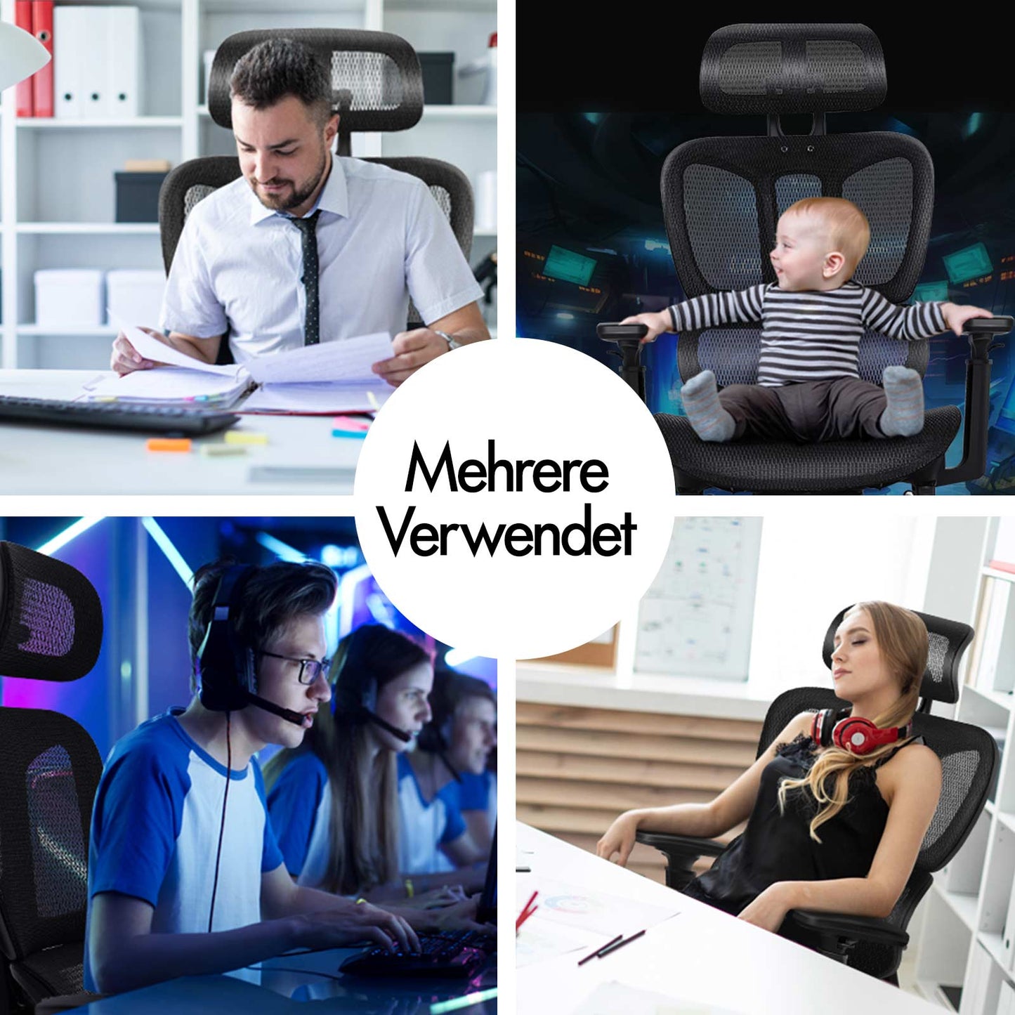 ALFORDSON Ergonomischer Bürostuhl mit Netzstoff die Arbeit am Computer Gaming